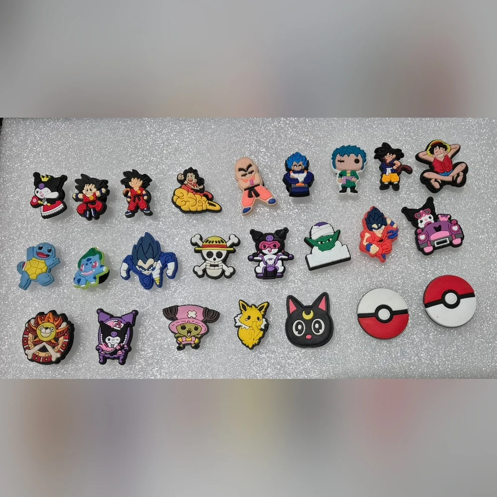 Unisex Sanrio Anime,Dragon Ball Z&Pokemon Shoe Charms For Clogs 24 Pcs.